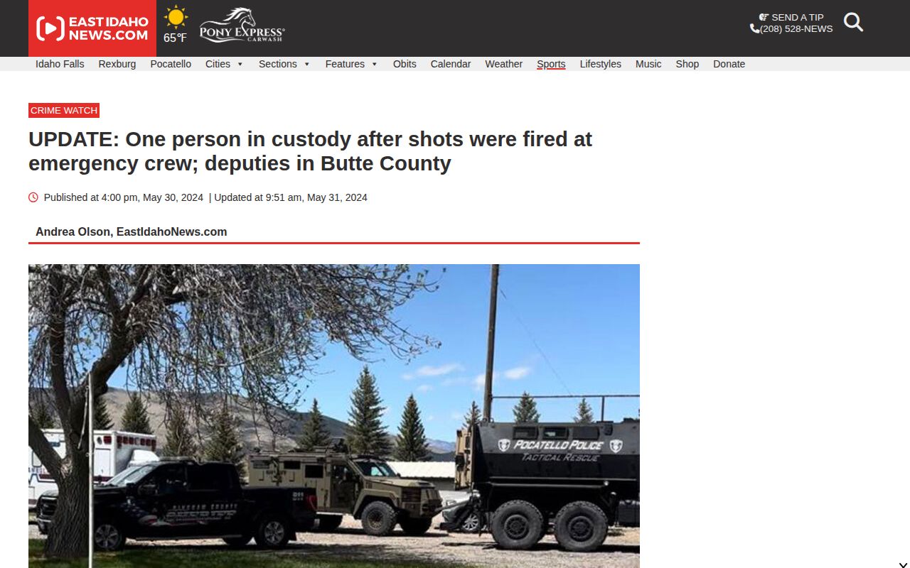 East Idaho News episodic law enforcement update in Butte County